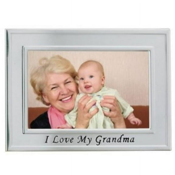 Brushed Metal 4x6 I Love Grandma Picture Frame - Sentiments Collection