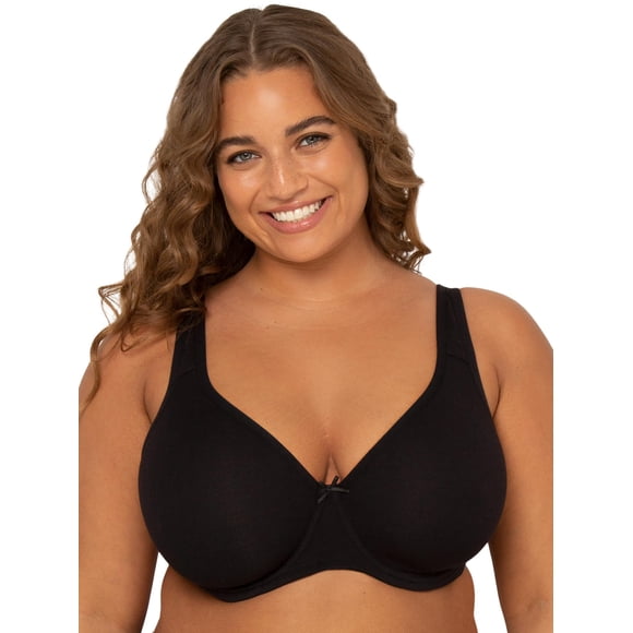 Sujetador Fruit of the Loom Fit for Me, talla grande, sin forro, 40 g, negro