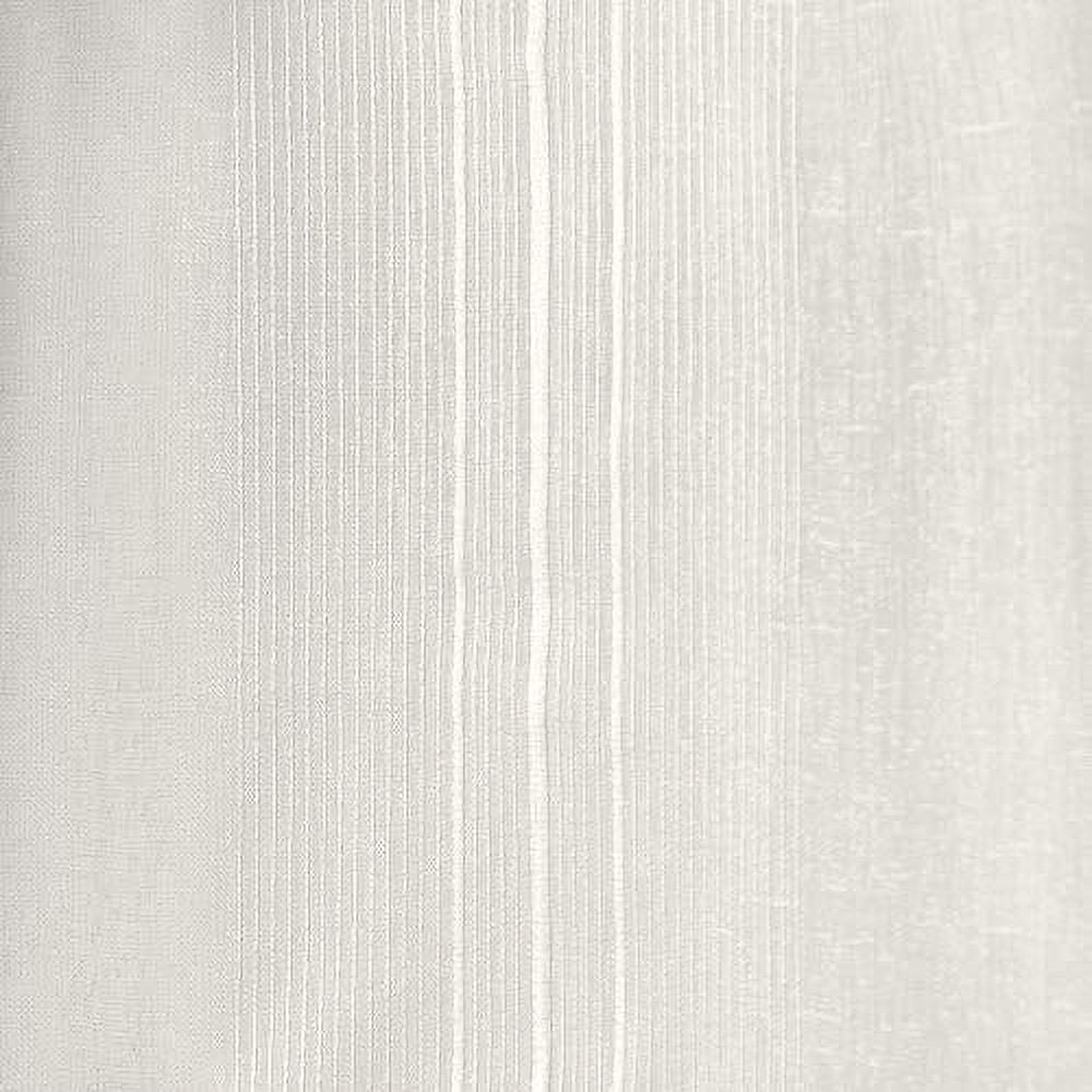 Exclusive Home Penny Sheer Embellished Stripe Grommet Top Curtain Panel Pair, 50"x96", Off-White