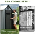thumbnail image 6 of 6x4FT Outdoor Resin Storage Shed with Transparent Windows & Louvered Vents, Plastic Tool Shed with Double Lockable Doors & Gable Roof, Outside Garden Shed for Backyard, Patio, Lawn, Gray No.7688, 6 of 8