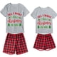 thumbnail image 2 of Conjuntos a juego de pijamas navideños para parejas Todo lo que quiero para Navidad eres tú Conjunto de pijamas cortos para estar en casa para adultos, 2 of 3