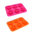 thumbnail image 2 of Huayishang Silicone Molds (1 Each in Orange and Rose Red) 6-Piece Silicone Donut Mold Baking Set, Kitchen Essentials Clearance Sale Orange, 2 of 4