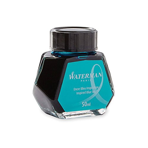 Waterman 1.7 oz Ink Bottle for Fountain Pens, Inspired Blue (S0110810