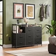 thumbnail image 2 of Dresser TV Stand for Bedroom with Charging Station and Open Shelves, Fabric Dresser with 8 Drawers and Wood Top, Wide Storage Chest of Drawers for Living Room, Hallway, 2 of 8