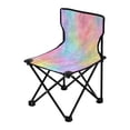 thumbnail image 2 of 600D Oxford Camping Chair Portable Foldable Chair Supports 220 lbs for Picnic, Fishing, Backpacking Pastel Rainbow Tie-dye, 2 of 8