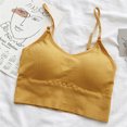 thumbnail image 4 of Qarigey Mujeres Sexy Crop Tops Tube Top Sujetador sin costuras Lencería deportiva Elástico Push Up Sports Bralette Tank Ropa interior amarillo Qarigey AP000318-02, 4 of 6