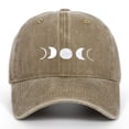 thumbnail image 2 of Yuanlong Baseball Cap Washed Moon Phase Printed Low Profile Hats Trendy Daily Outdoor Adjustable Visors Hats For Men Women, 2 of 3