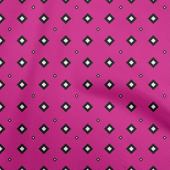 oneOone Cotton Poplin Fuschia Pink Fabric Block Sewing Fabric By The Yard Printed Diy Clothing Sewing Supplies 56 Inch Wide