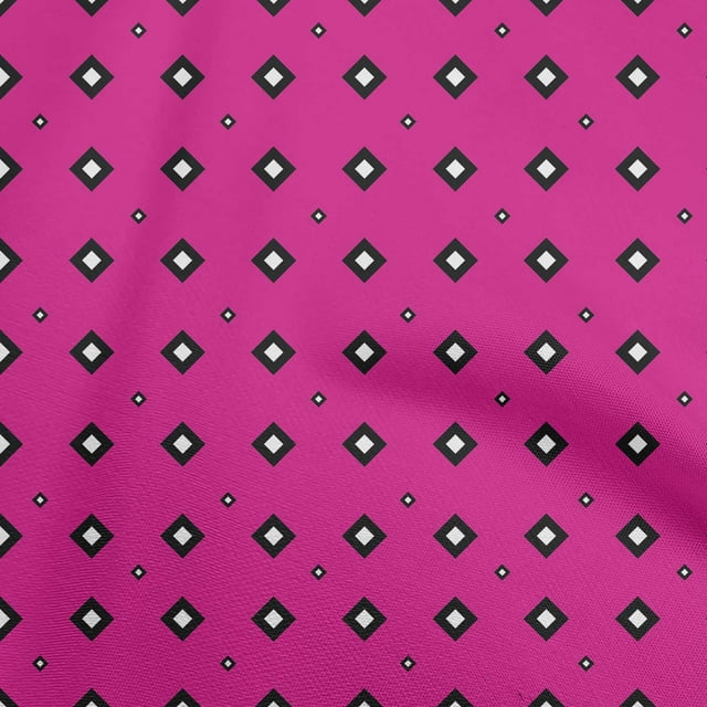 oneOone Tissu Polyester Lycra Rose Fuchsia Tissu pour Robe Tissu Imprimé au Mètre 56 Pouces de Large