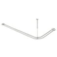 thumbnail image 4 of Utopia Alley Rustproof Wall Mounted Aluminum Double L Shaped Shower Curtain Rod 72" L x 31.7" W, with 24 Shower Hooks included & Ceiling Support ,Wall Mounted, Chrome, 4 of 11