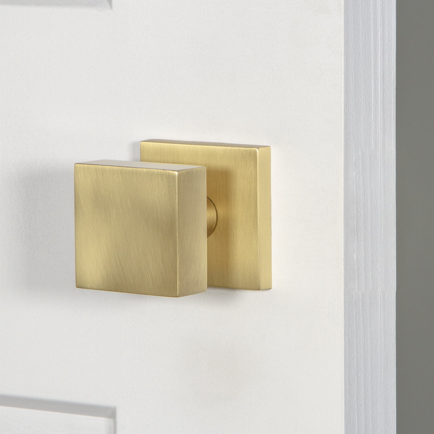 Viaggio 624814 Quadrato Solid Brass Non-Turning One-Sided Dummy Door Knob - Brass