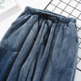 thumbnail image 3 of Defitshape Men's Warm Pajama Pants Winter Warm Pjs Fuzzy Fleece Loose Fit Thick Fall Plush Casual Pants Cozy Elastic Waist Drawstring Lounge Pants w/ Pockets Blue Medium, 3 of 5