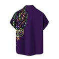 thumbnail image 5 of Erwazi Men's Mardi Gras Printed Button Down Shirt Short Sleeve Collared Casual Trendy Top, 5 of 6