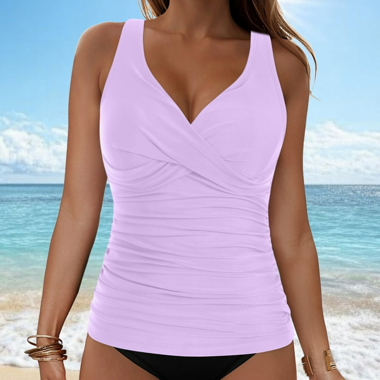 GEWSEY Women's Underwire Tankini Top Tummy Control Bathing Suits