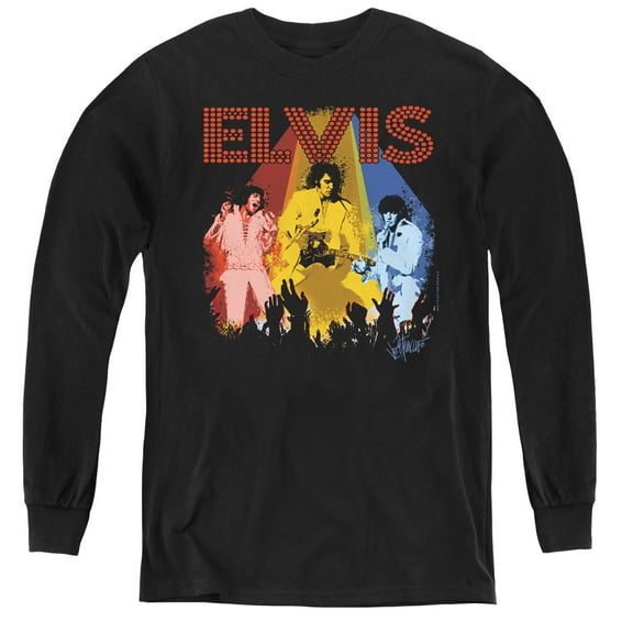 Elvis Presley Vegas Remembered Youth Long Sleeve T-Shirt Black