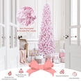 thumbnail image 6 of Costway 7FT Pre-Lit Snow Flocked Hinged Pencil Christmas Tree w/ 300 Lights & 8 Modes, 6 of 12