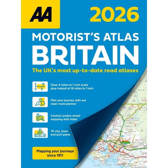 AA Motorists Atlas Britain 2026 Spiral, (Spiral-Bound)