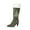 Green, variant on Women Boots Christmas Style Round Toe Side Zip Fleece Lined Warm Mid Boots Comfort Flock Tree Embroidered Shoes with Slim Heel for Fall Winter Holiday Party Evening Casual Outdoor Wear