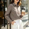 thumbnail image 5 of Helii Long Sleeve Shirts for Women Casual Loose Fit Plaid Button Down Teacher Shirts Business Tunic Blouse Office Work Layering Autumn Fall Fashion 2026, 5 of 5