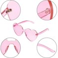 thumbnail image 5 of Gafas de sol con forma de corazón sin montura, transparentes, coloridas, para fiestas (rosa), 5 of 5