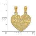 thumbnail image 2 of 14k Yellow Gold Polished Not engraveable Best Friends Love Heart Break Apart Pendant Necklaces 23x18mm Wide Pendant for, 2 of 2