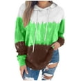 thumbnail image 3 of Abcnature Plus Size Women Casual Long Sleeve Jumper Tie Dye Crew Neck Pullover Lightweight Sweatshirt Tops Autumn Winter Stylish T Shirt Tunic Blouse Green M, 3 of 4