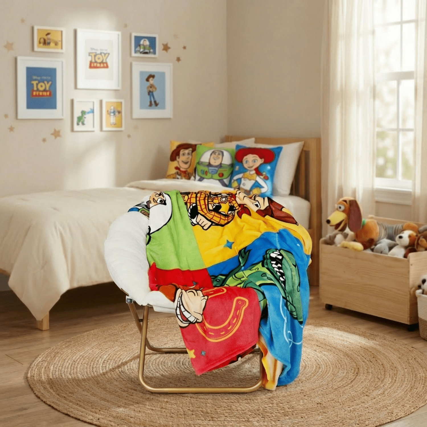 Toy Story Silk Touch Colorblock Kids Throw Blanket, Polyester, Multicolor, 62" x 90", Disney