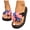 Blue, variant on Women's Lightweight Flip Flops Fashion Independence Day Printed Bow Slides Summer Beach Walking Thong Sandal Red Size 7