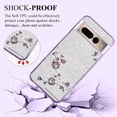 thumbnail image 3 of Cover for Google Pixel 7 Pro Case Clear Glitter Sparkle Aesthetic Google Pixel 7 Pro Phone Case Silicone Soft Flower Anti-Scratch Shockproof Funda Purple Slim (Silver-Purple), 3 of 14