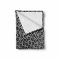 thumbnail image 2 of Stripe Soft Flannel Fleece Throw Blanket, Vintage Pattern of Simplistic Design Flowers on Striped Background, Cozy Plush for Indoor and Outdoor Use, 50" x 60", Charcoal Grey White, by Ambesonne, 2 of 6