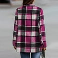 thumbnail image 6 of JGNGSHN Womens Flannel Jacket Long Plaid Shacket Casual Snap Button Tartan Trench Coat Long Sleeve Shirts with Pockets, 6 of 6