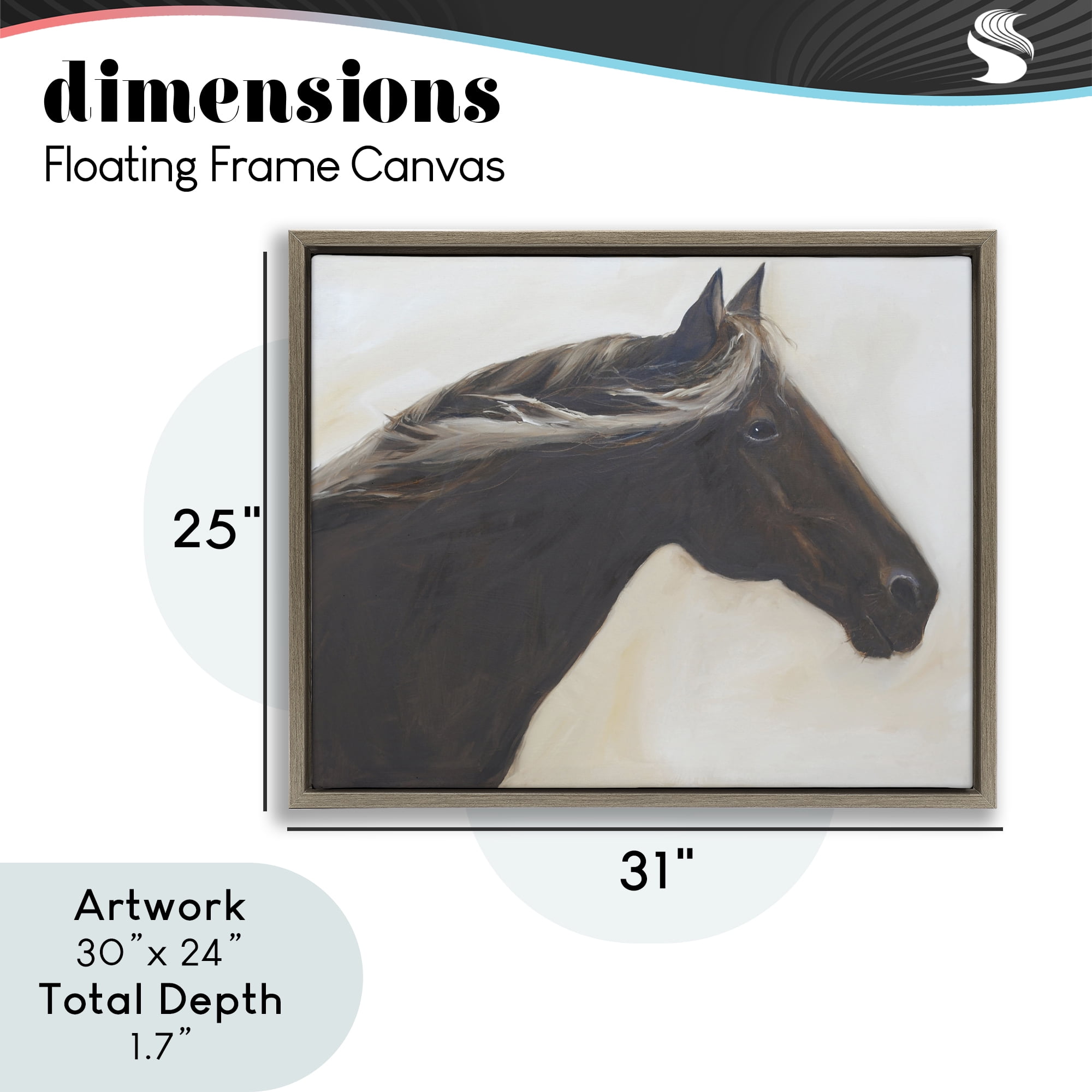 Stupell Industries The Mare In Profile Brown Framed Floater Canvas Wall Art, design by Jadei Graphics