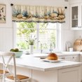 thumbnail image 2 of AshasdS Coastal Seashell Starfish Ocean Sand Window Valance Beach Nautical Short Curtain Rod Pocket Bathroom, 2 of 5