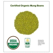Whole dried Organic Mung Beans aka 'Green Gram' 'Maash' 'Moong' Prewashed Clean Ready to Cook non GMO
