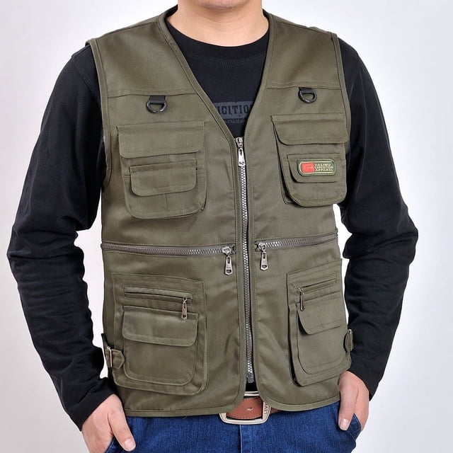 Chaleco de malla de primavera y verano para personas de mediana edad, chaleco de pesca de cuatro estaciones, chaleco de bolsillo, chaleco de ocio de primavera y otoño para hombres