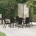 thumbnail image 1 of vidaXL 7 Piece Garden Dining Set Black Poly Rattan, 1 of 5