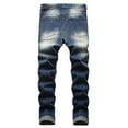 thumbnail image 2 of Honeeladyy Men's High-end Stretch Nostalgic Frayed Slim-fit Jeans Mens Sweatpants, 2 of 6