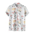 thumbnail image 2 of Summer Hawaiian Shirts for Men Vintage,Men's Short Sleeve Button Down Vintage Bowling Shirts,Hawaiian Casual Printed Beach Shirt Summer Regular Fit Top,Mens Floral Beach Shirts Wrinkle Free, 2 of 9