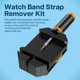 thumbnail image 2 of MMOBIEL Watch Band Strap Link Pin Remover Adjust Repair Tool Kit for Watch Bracelet Adjustment & Watch Pins Replacement incl. 4pcs Replc. Pins, Replc. Bar, Punch Pin, Adjustable Base, Hammer - Black, 2 of 6
