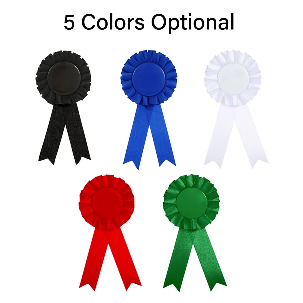 SEIWEI 12PCS Blank Award Ribbon Personalized Graduation Attendance Badge Winner Award Rosette Ribbon (Blue)