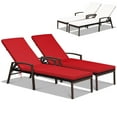 thumbnail image 1 of Gymax 2 PCS Patio Rattan Chaise Lounge Chair Outdoor Reclining Chaise Sun Lounger, 1 of 6