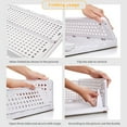thumbnail image 3 of 5 Pack Stackable Closet Storage Basket, Multifunctional & Foldable Closet Organizer for Bathroom Kitchen Laundry Room Wardrobe Storage, Space-Saving Clothes Storage Drawer Organizer, White, 3 of 8
