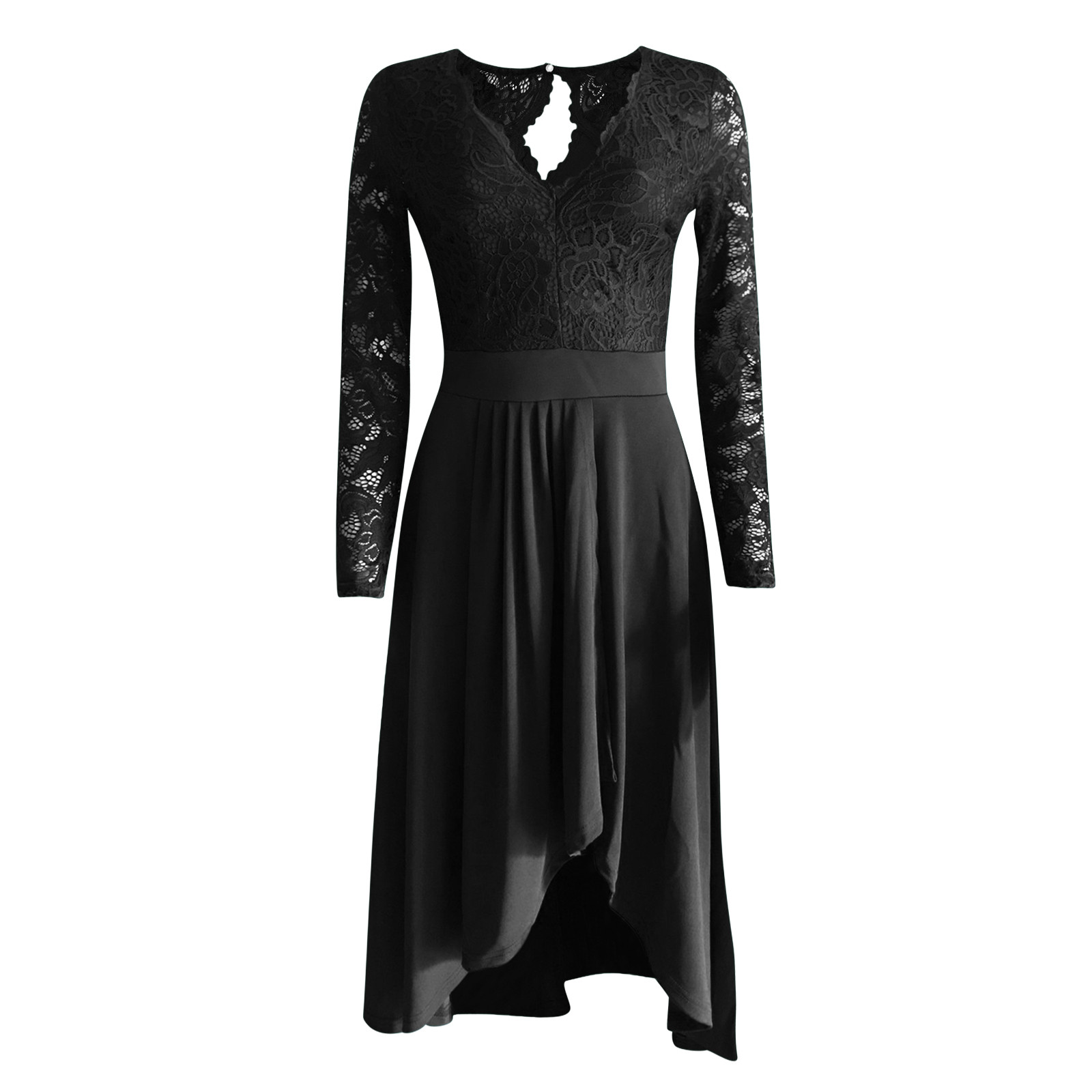 YiHWEI Women Dresses Plus Size Women's Floral Lace Party Dress Swing ...