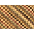 thumbnail image 1 of Ahgly Company Indoor Rectangle Checkered Brown Modern Area Rugs, 2' x 5', 1 of 4