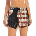 thumbnail image 4 of Lsque Wood Grain Bald Eagle Printed Women's Running Shorts with Liner Pockets,Elastic Quick Dry Workout Athletic Gym Yoga Shorts,Womens High Waist Shorts-X-Large, 4 of 9