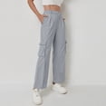 thumbnail image 4 of JJHGVB Corduroy Pants Women Wide Leg Pants Woman Cargo Pants Women Pull On Trousers for Women's Sweatpants Gym Pants Women Womens Comfy Pants Light Blue 2XL, 4 of 9
