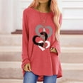 thumbnail image 2 of T-shirts à Manches Longues pour Femmes Time And Tru Mode Décontractée Imprimé Col Rond Ample T-Shirt à Manches Longues Haut Blouse Chandail, 2 of 6
