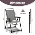 thumbnail image 3 of Gymax Set of 4 Folding Sling Chairs Portable chair w/ Dining Armrest Backrest Patio, 3 of 10