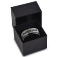 thumbnail image 3 of Tungsten Graduating Class Of 2019 Engraved Love Dad Band Ring 8mm Men Women Comfort Fit Black Step Bevel Edge Brushed Gray Polished, 3 of 4