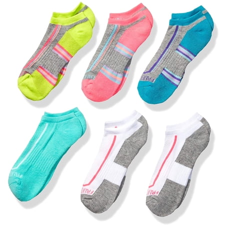 Fruit of the Loom girls Everyday Active Cushioned No Show Socks 6 Pair ...